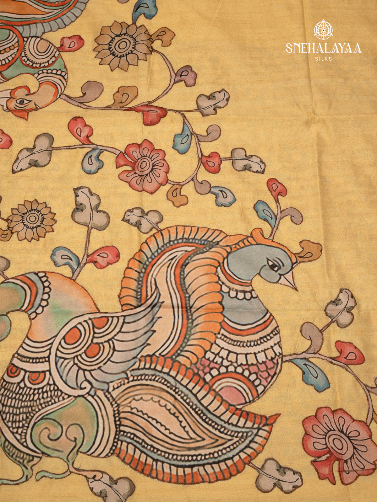 Yellow Raw Silk Saree Embroidery
