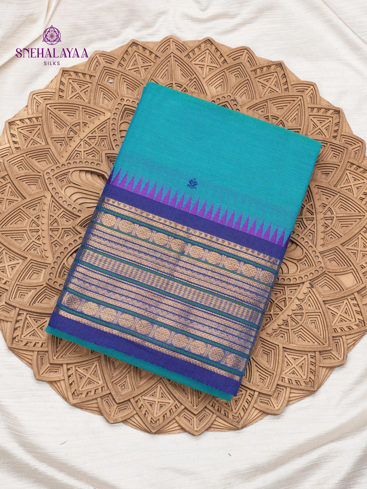 Blue Chettinad Cotton Saree