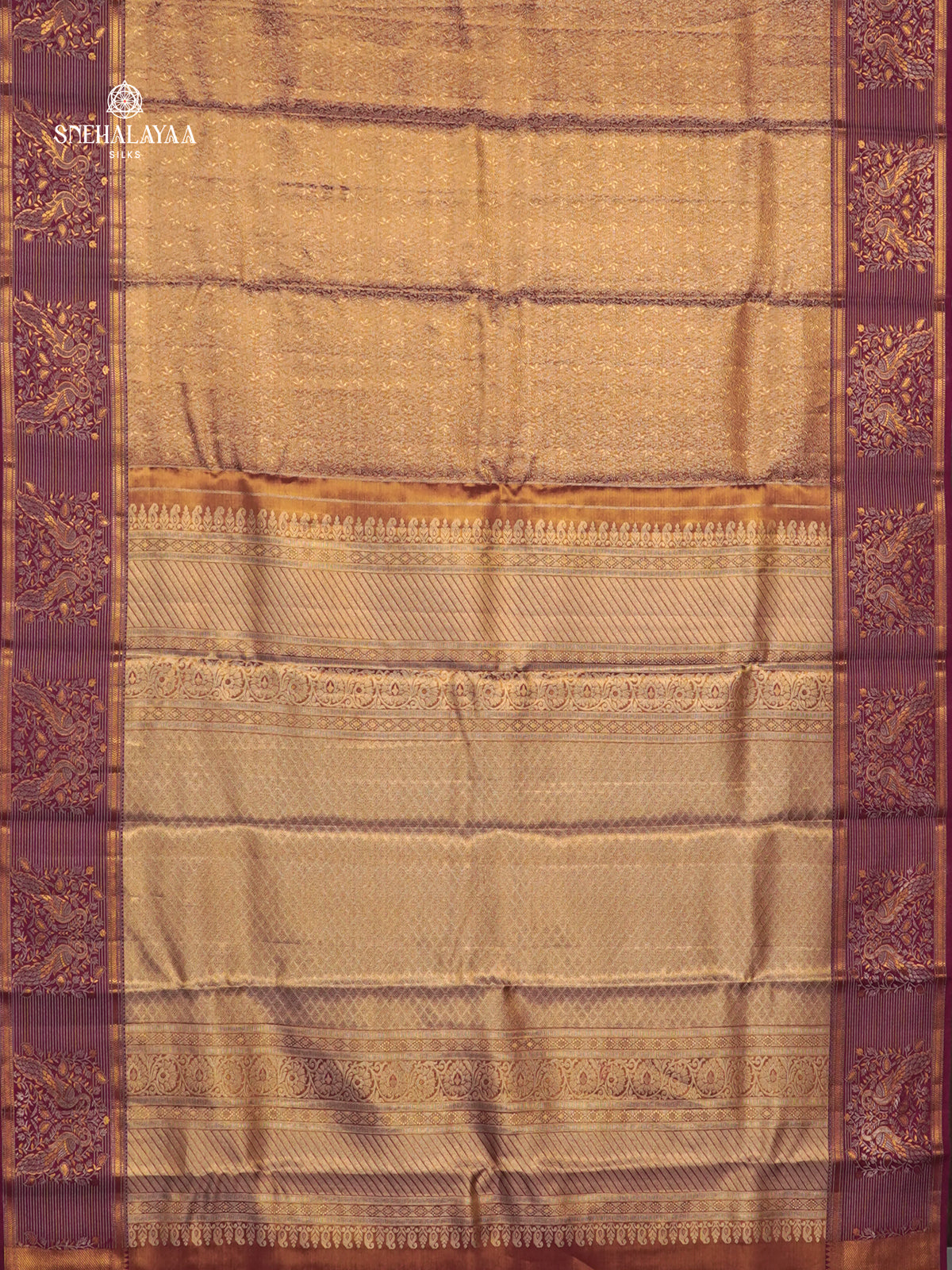 Golden Kanjivaram Silk Saree