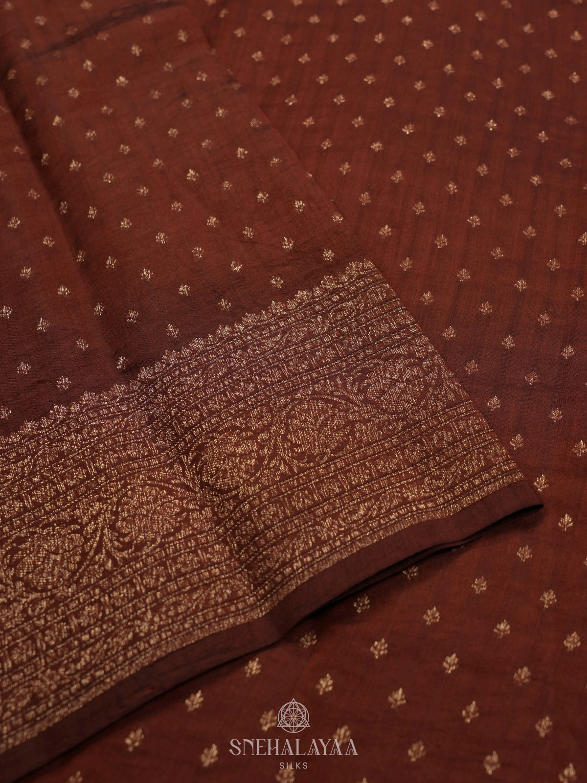 Brown Banaras Raw Silk Saree