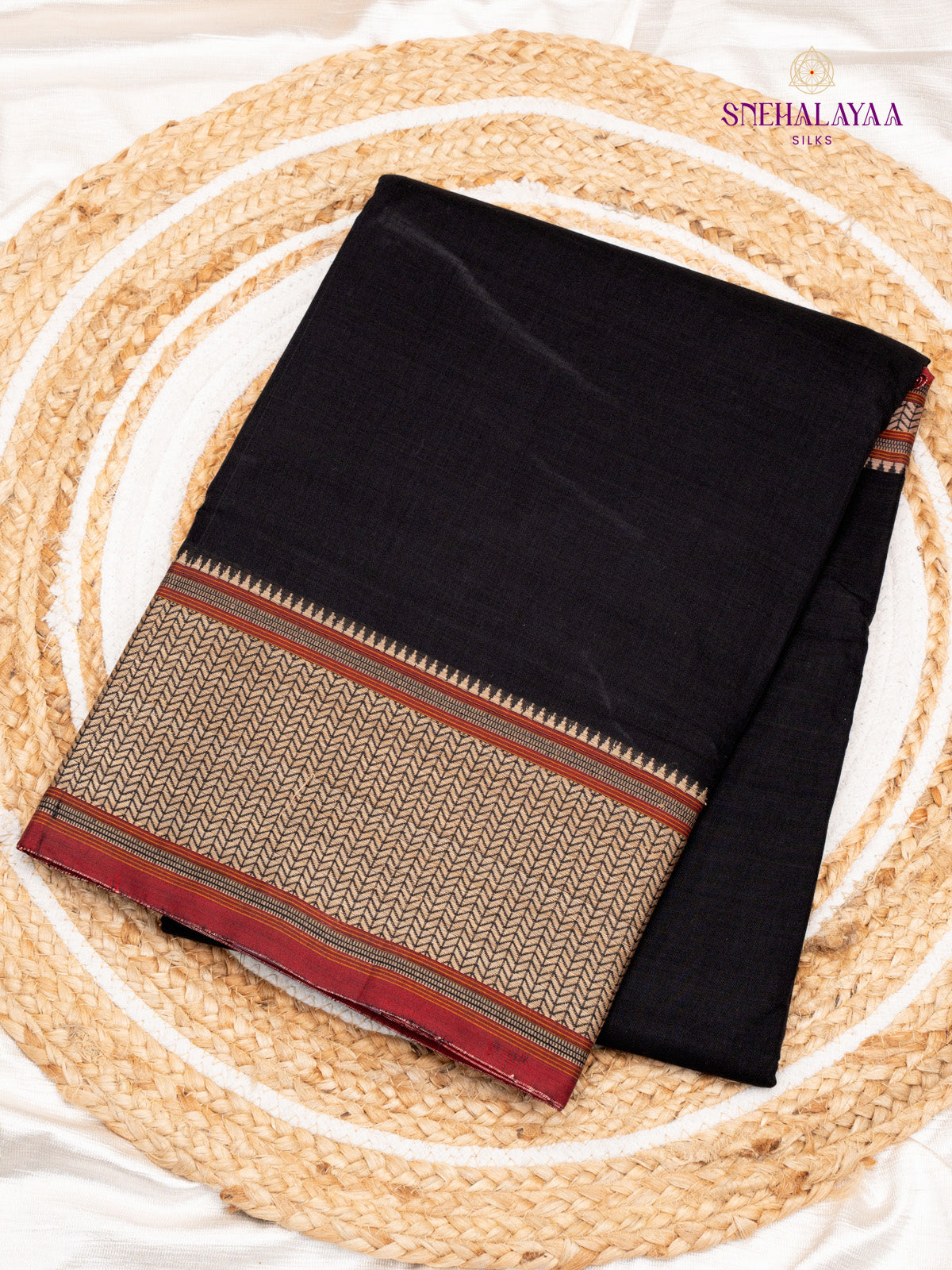 Black Narayanpet Cotton Saree