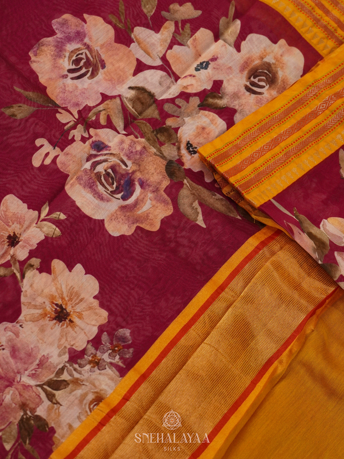 Maroon Chanderi Saree