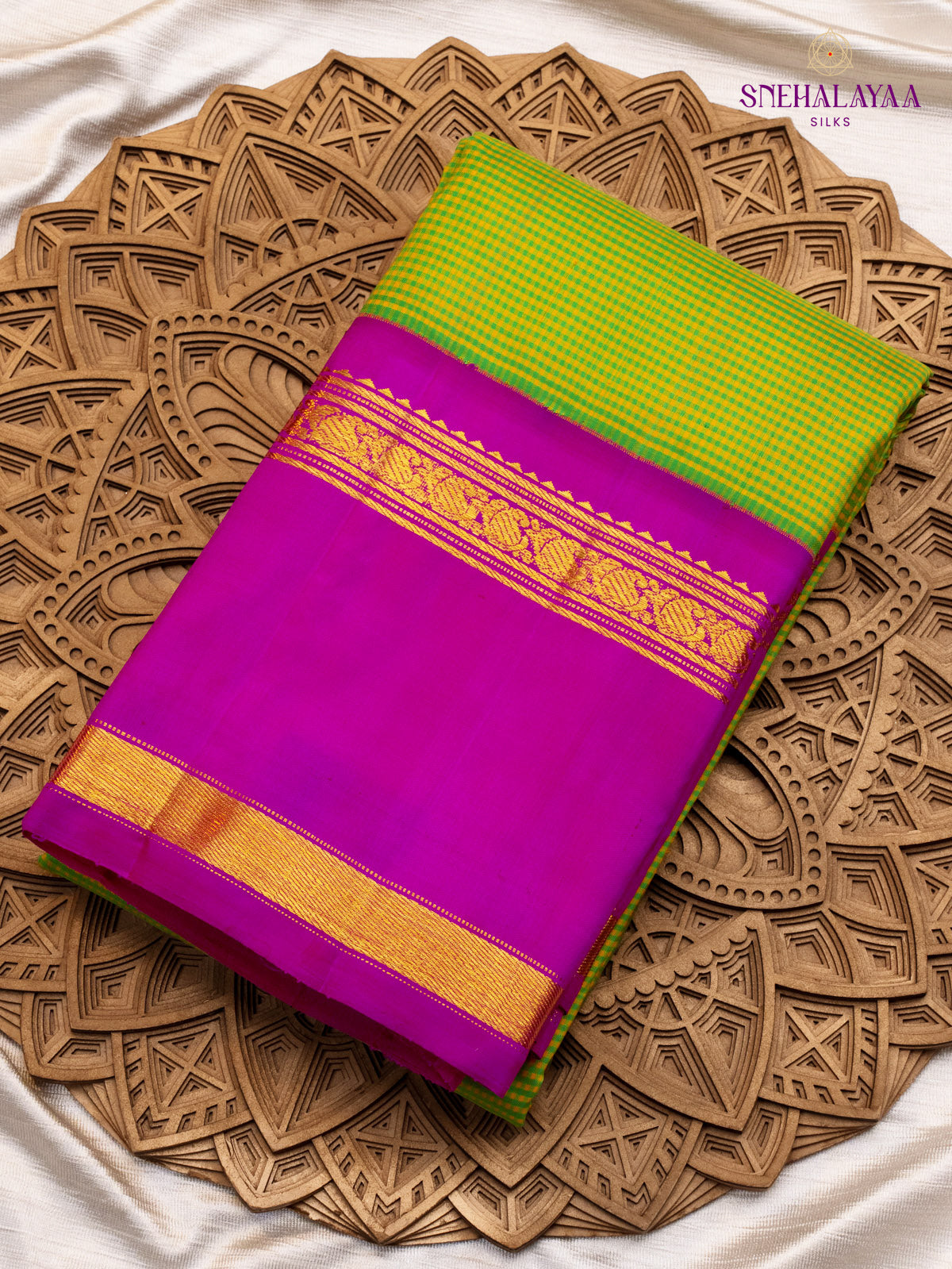 Lime Green Kancheevaram Silk