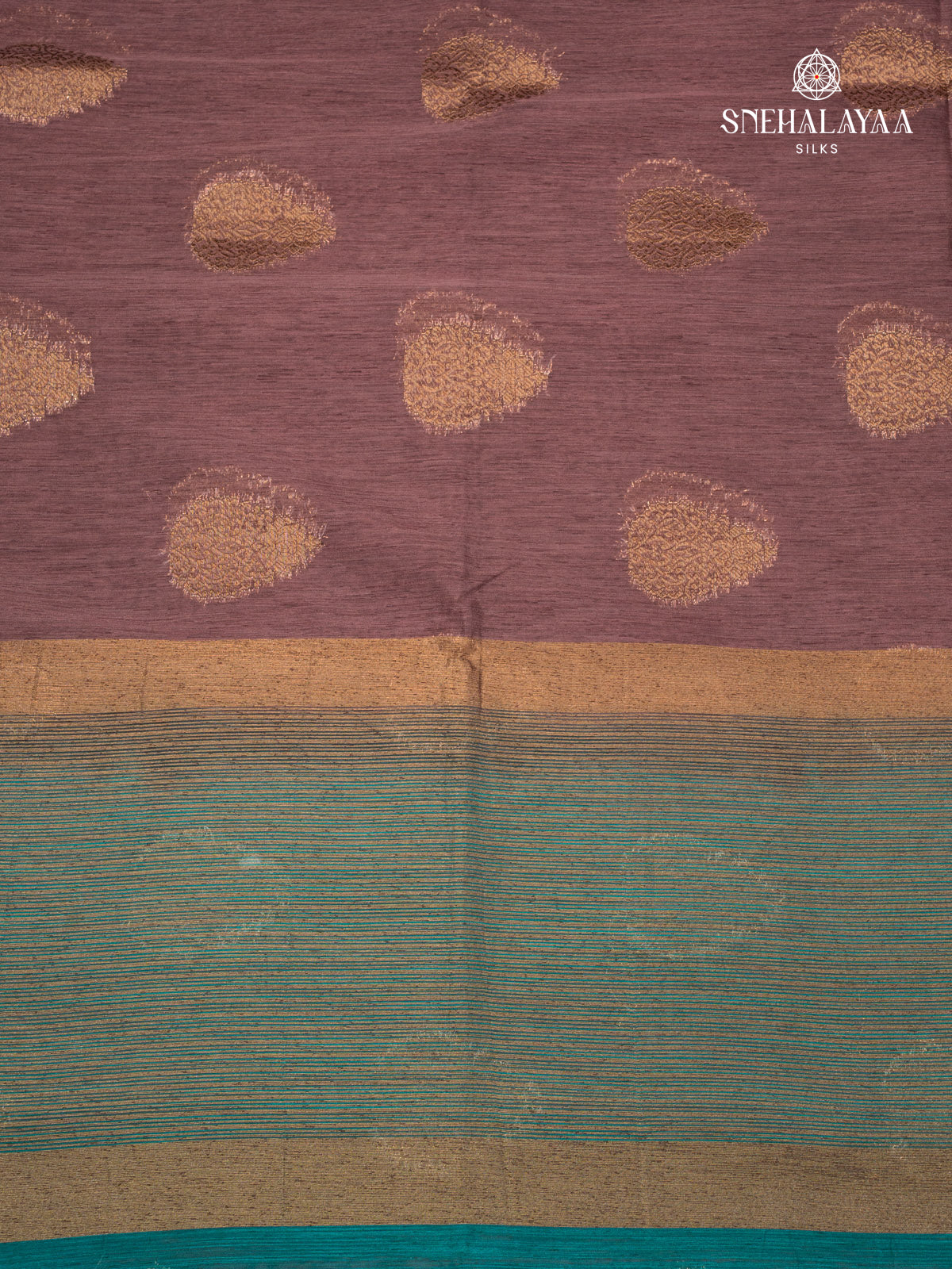 Brown Banaras Jute Saree