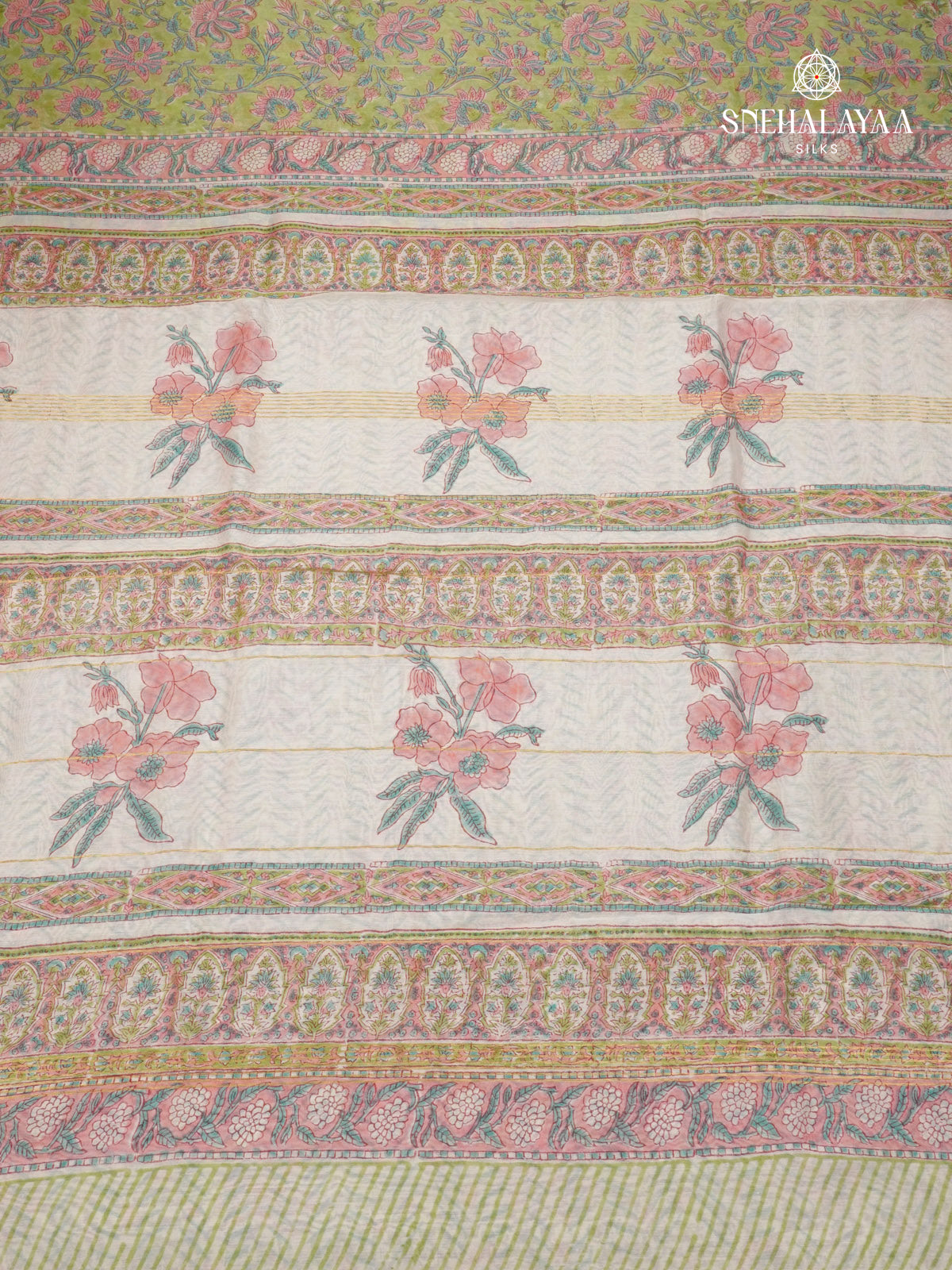 Olive Green Chanderi Saree