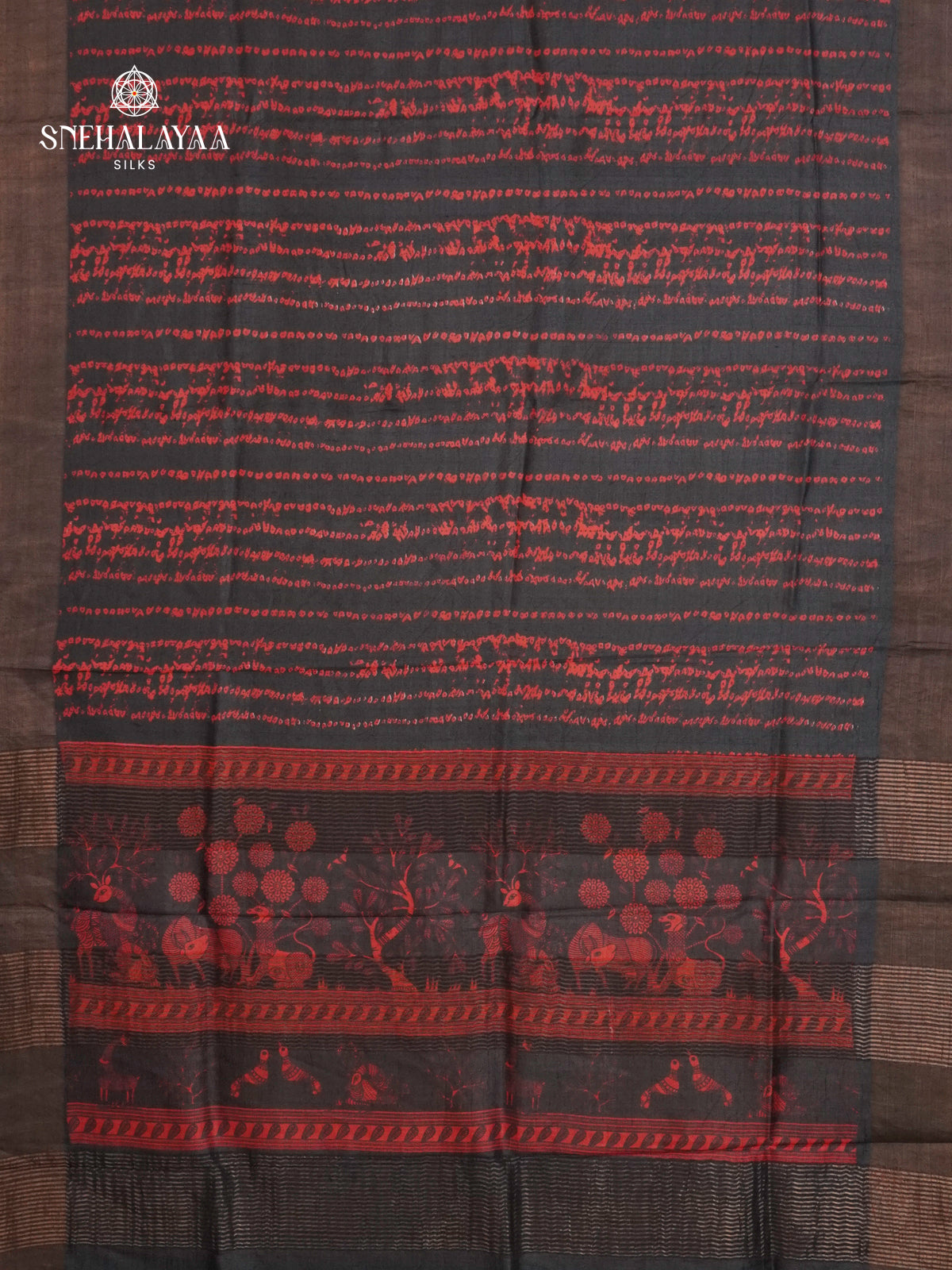 Black Tussar Saree