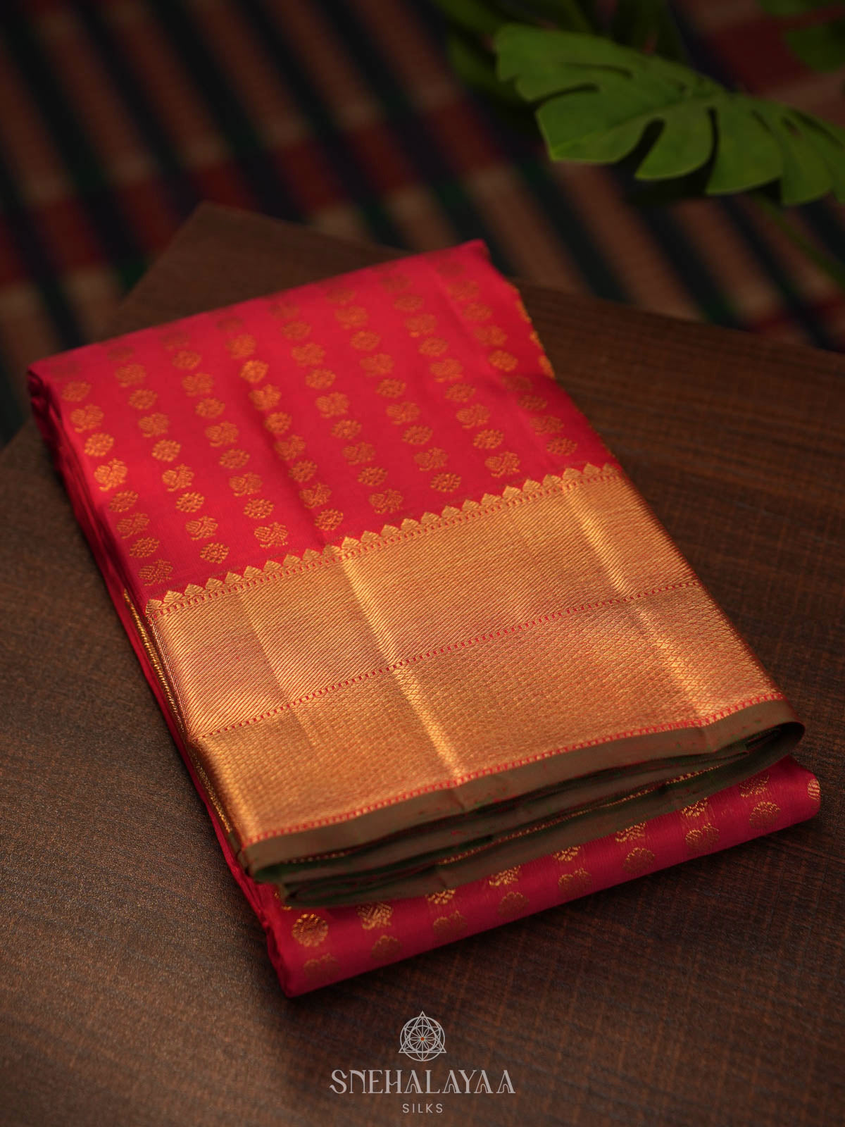 Crimson Red Kanjivaram Silk Saree