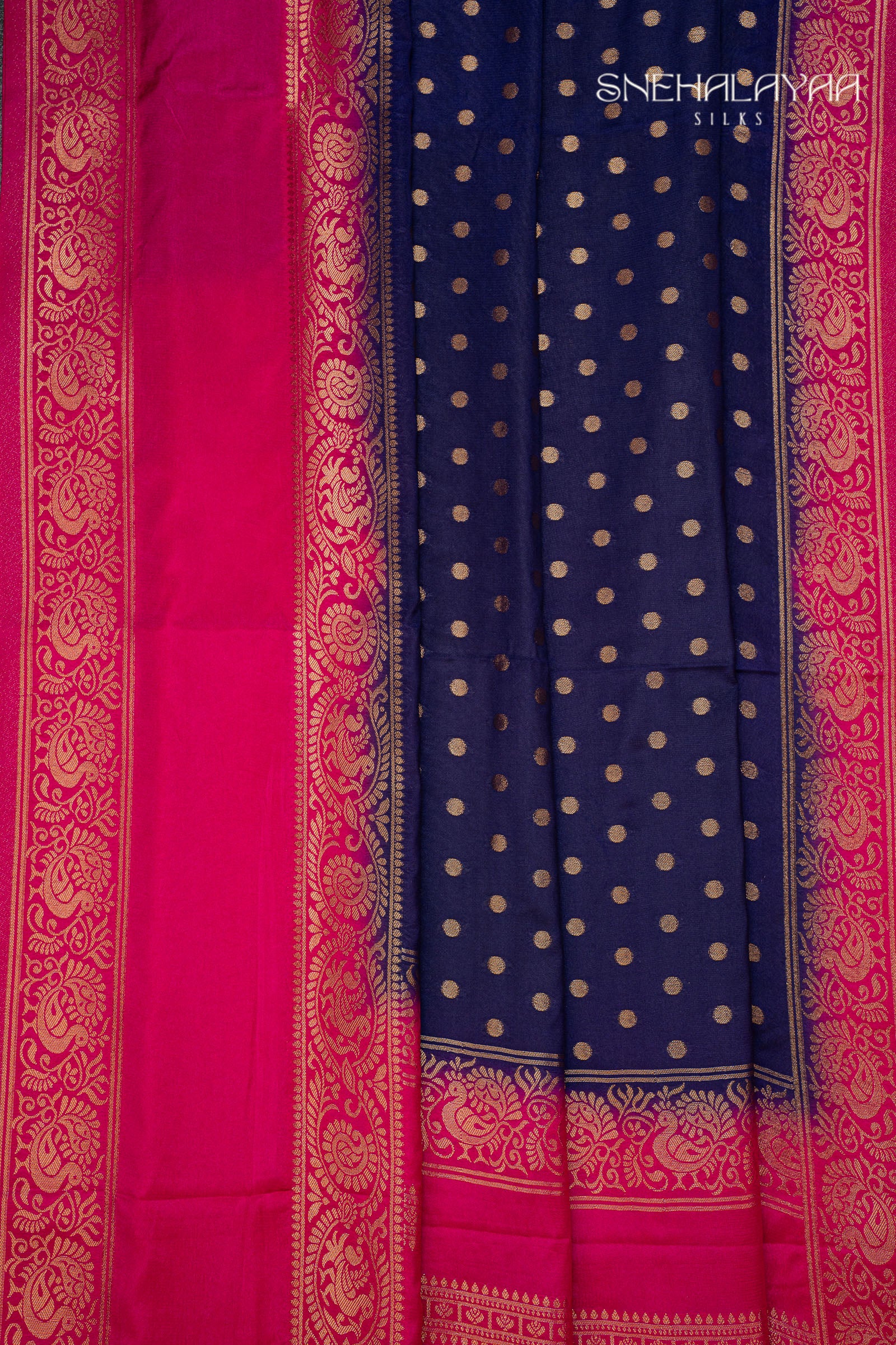 Indigo Blue Semi Mysore Silk Saree