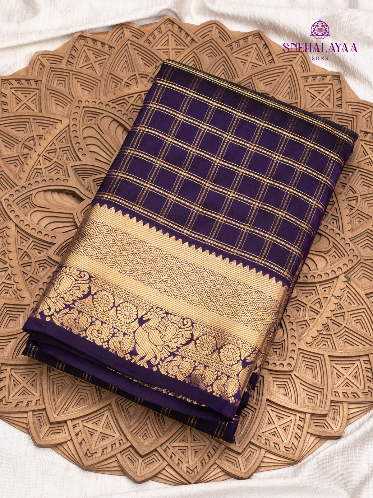 Navy Blue Kanjivaram Silk Saree