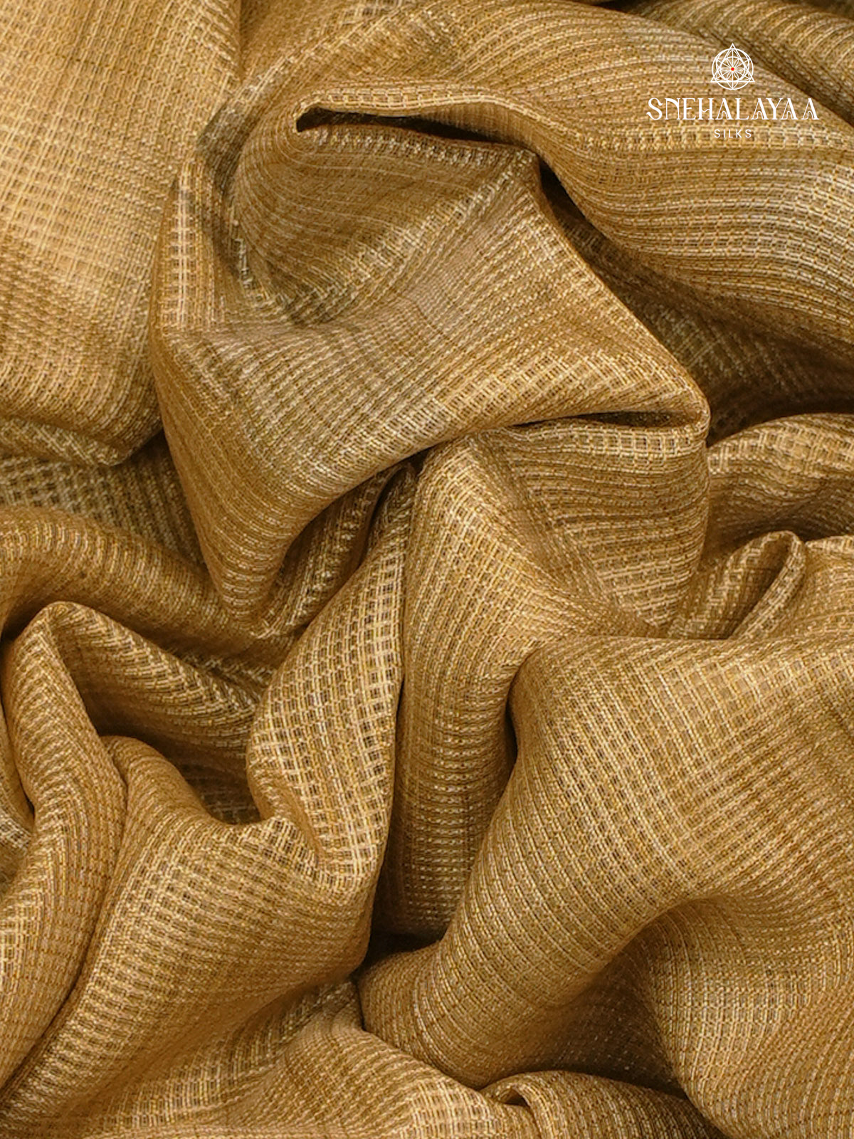 Mustard Yellow With Brown Border Printed Kota Saree