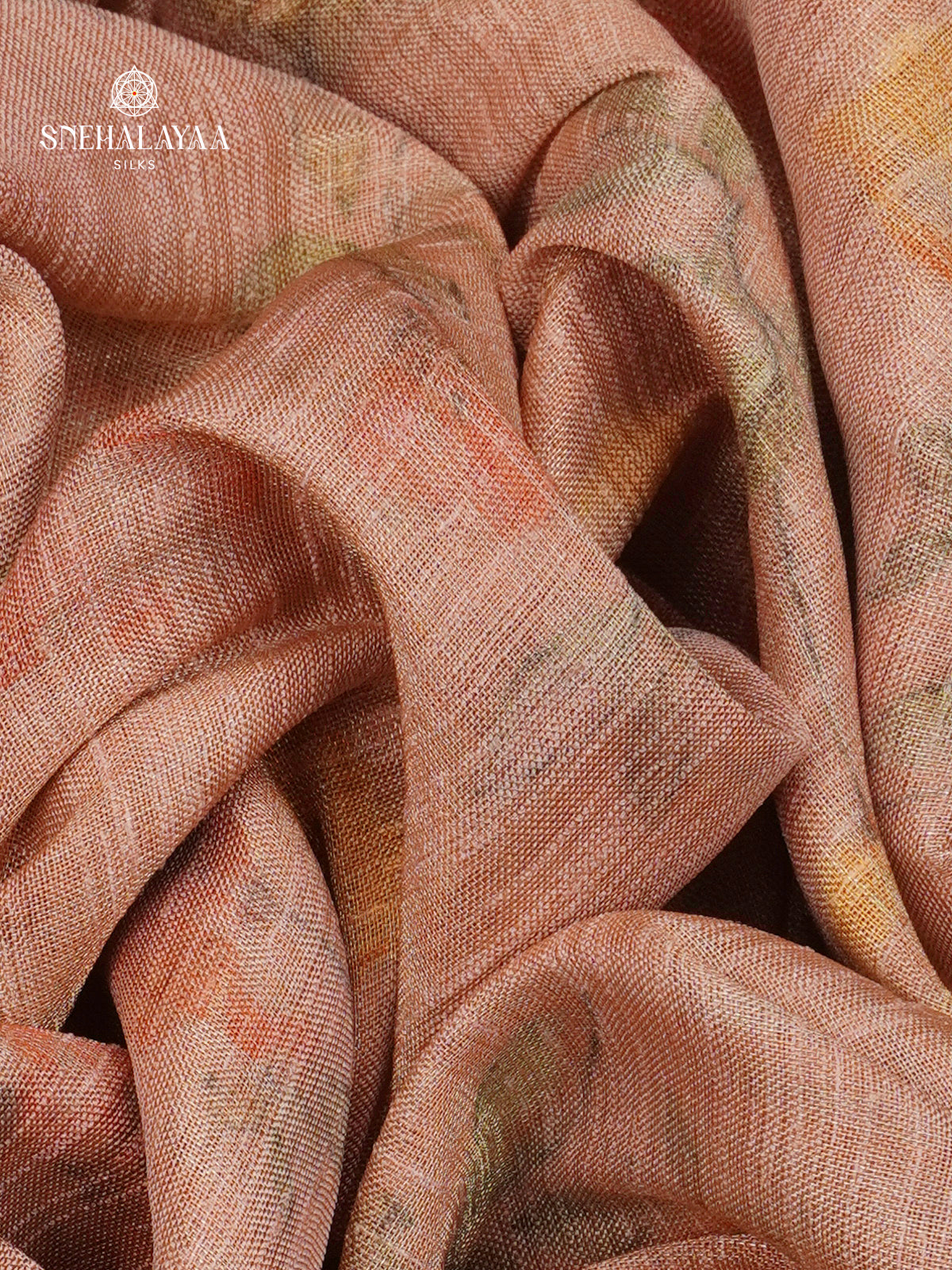 Peach Linen Tissue Saree