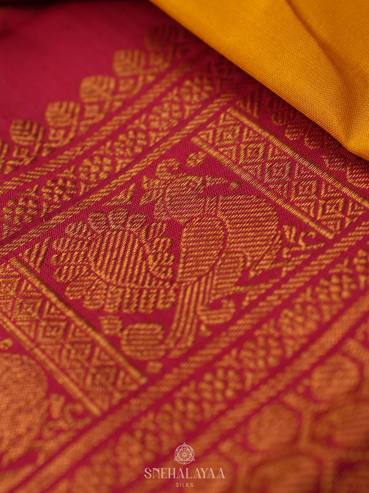 Mango Yellow Kanjivaram Silk Saree