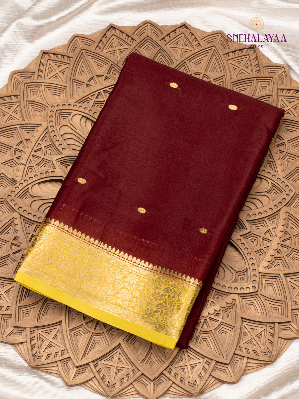 Maroon Mysore Silk Saree