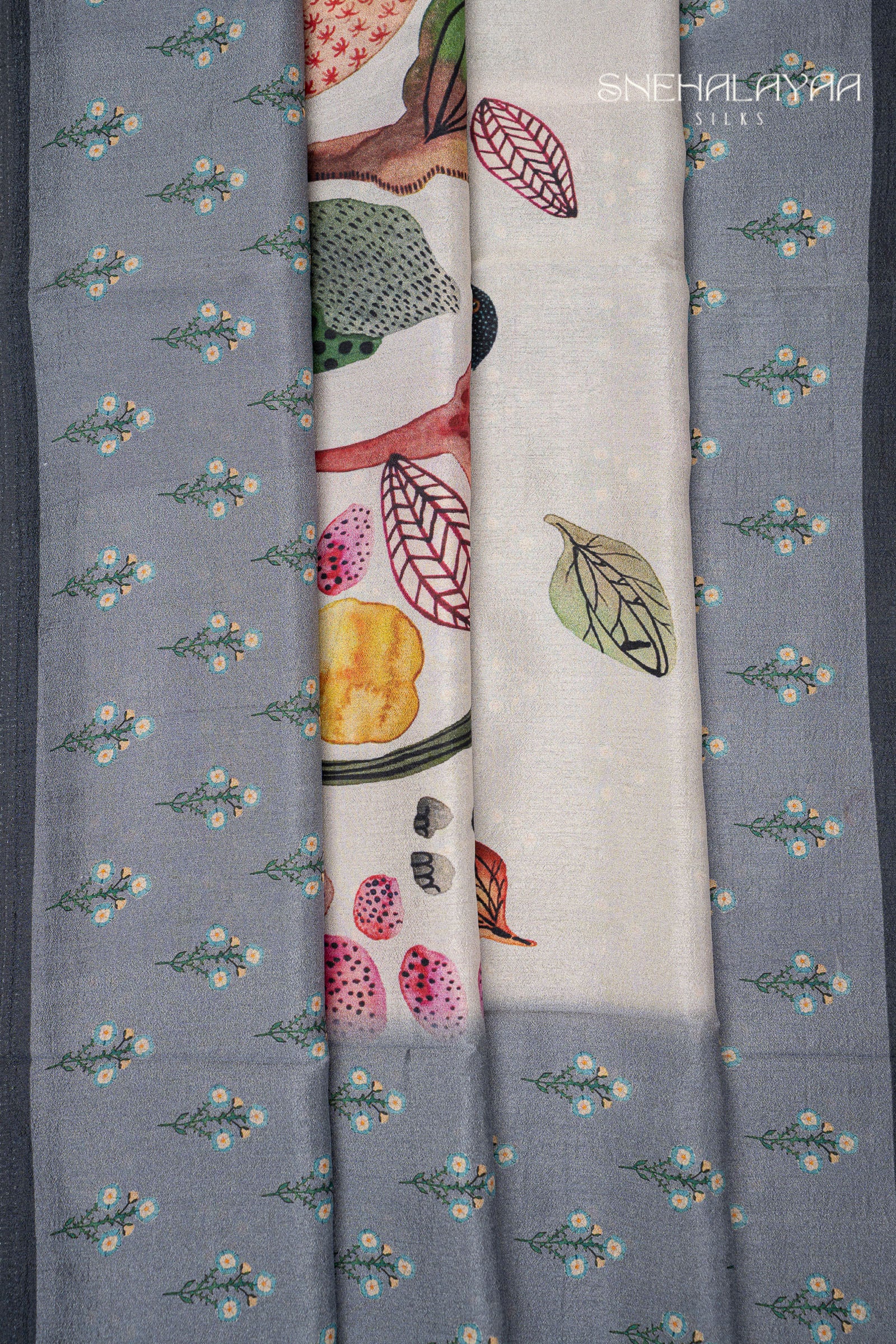 Off White Dola Silk Saree