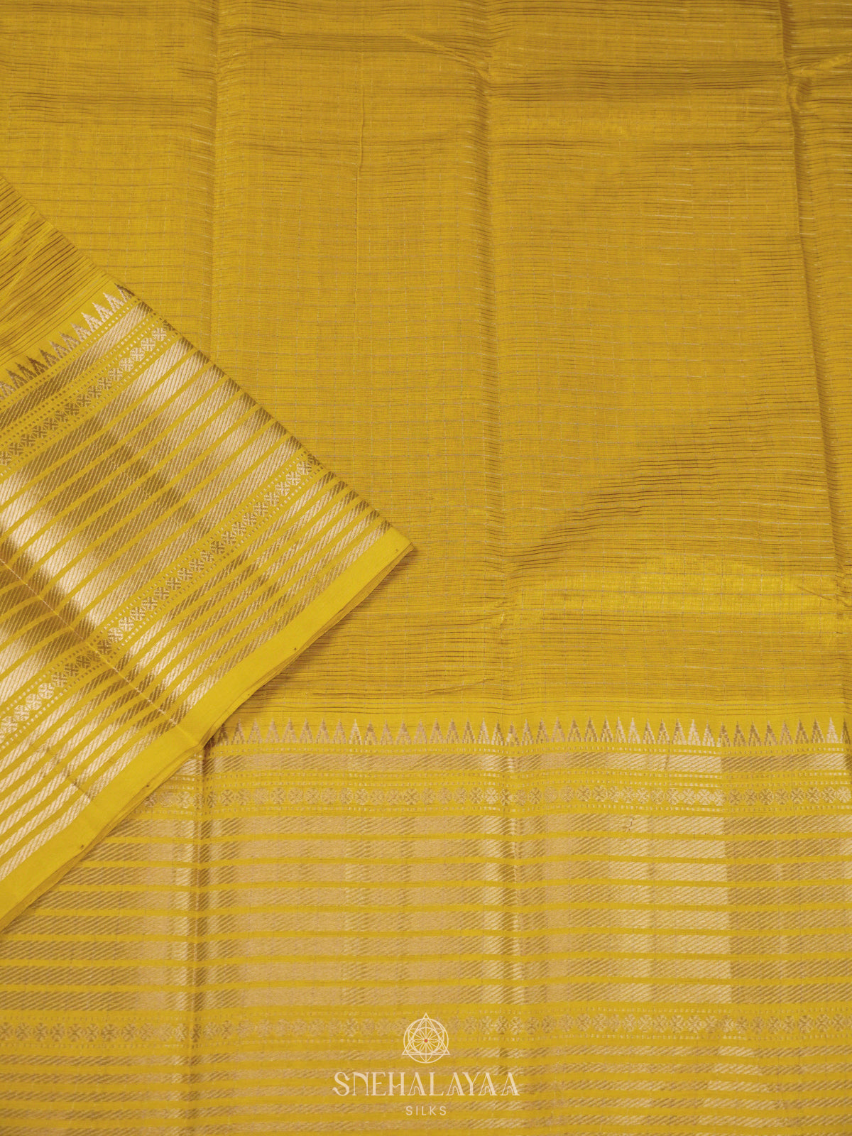 Yellow Mangalagiri Silk Cotton Saree