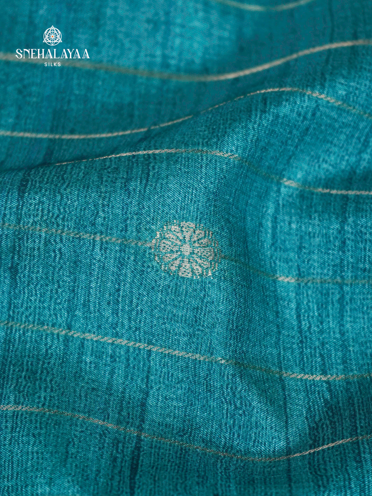 Peacock Blue Tussar Saree