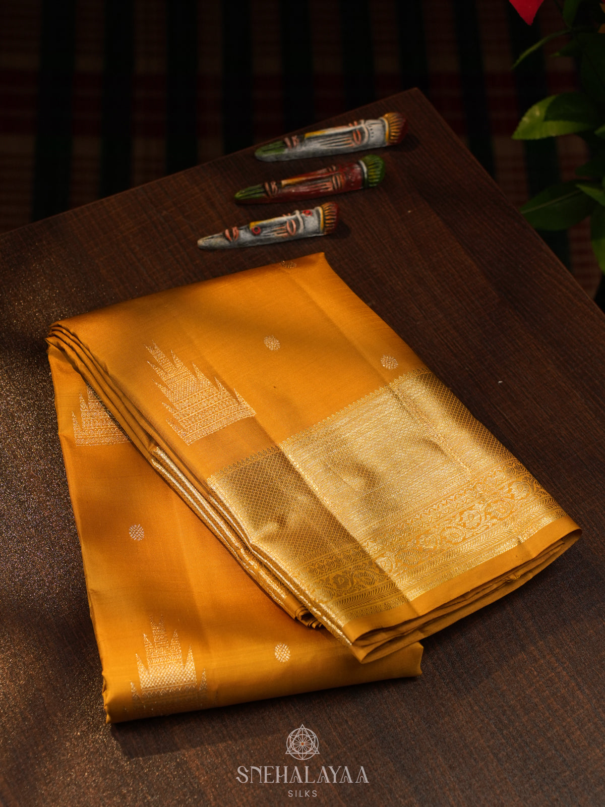 Mustard Yellow Kanjivaram Silk Saree