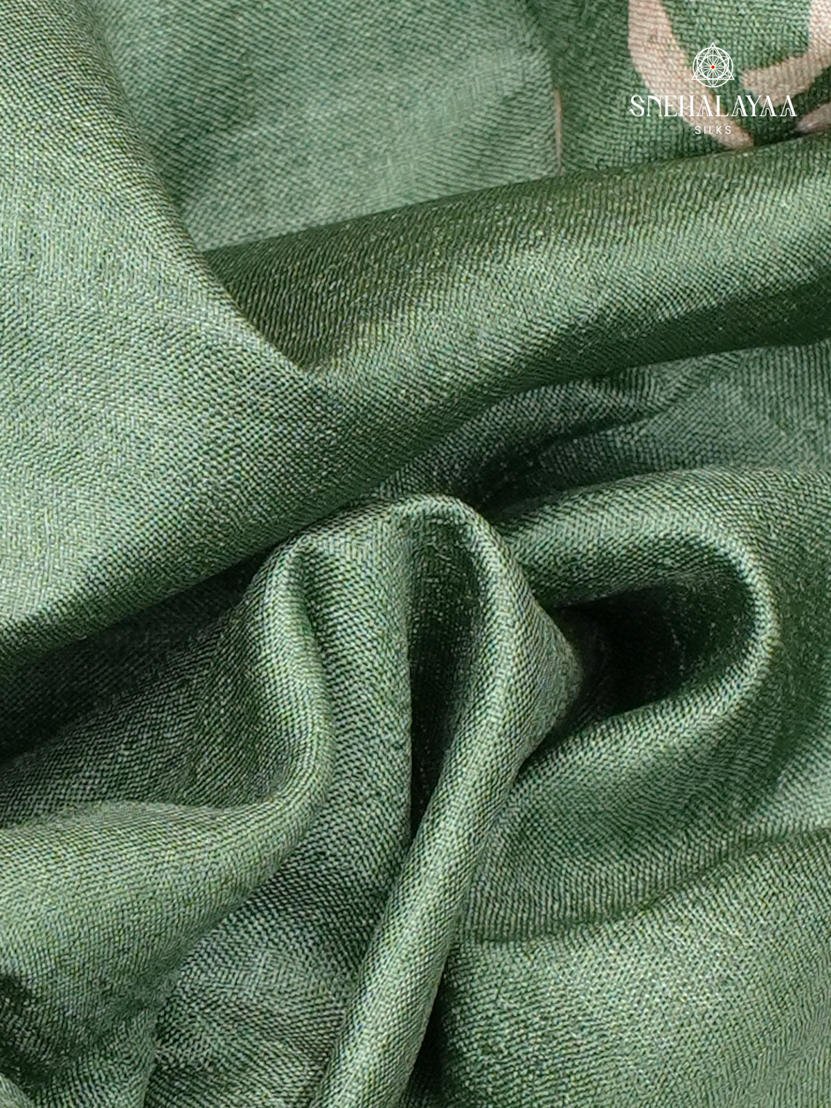 Teal Green Tussar Silk Saree