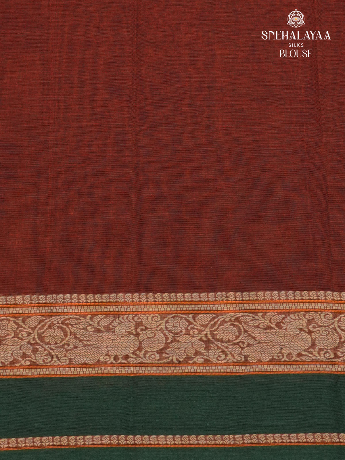Brick Brown Pure Kanchi Cotton Saree