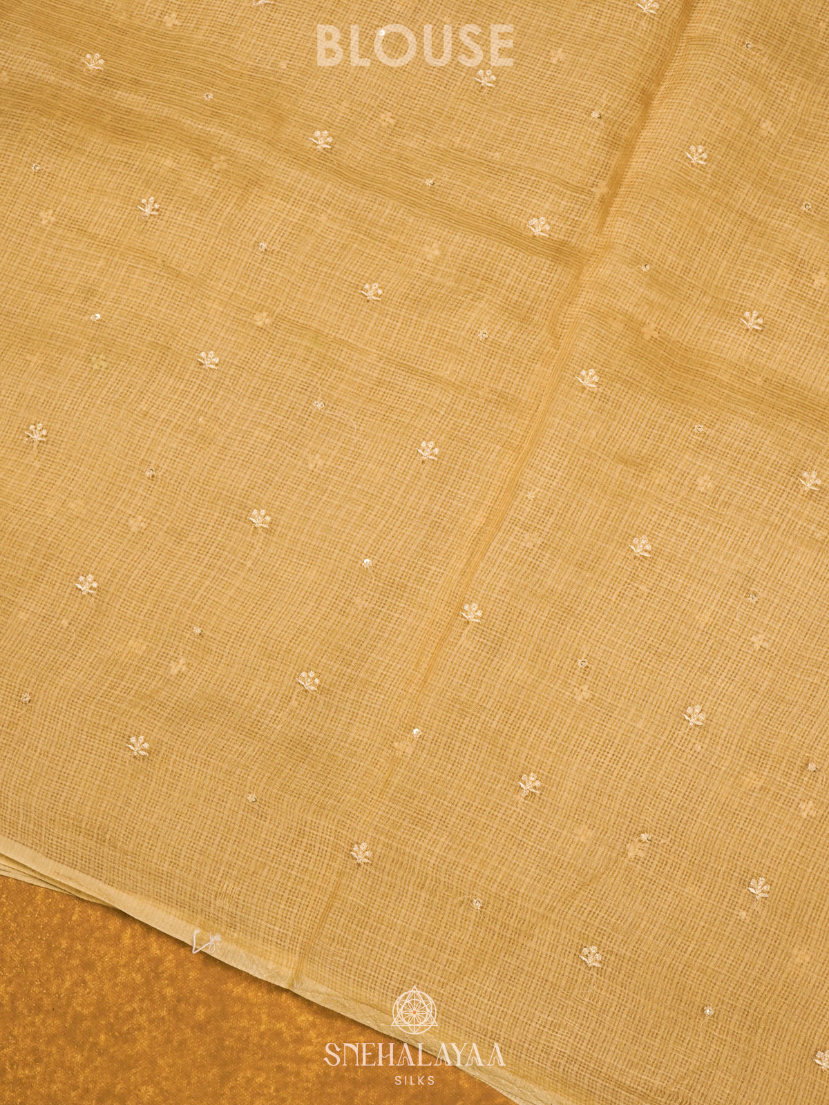 Yellow Kota Embroidery Saree