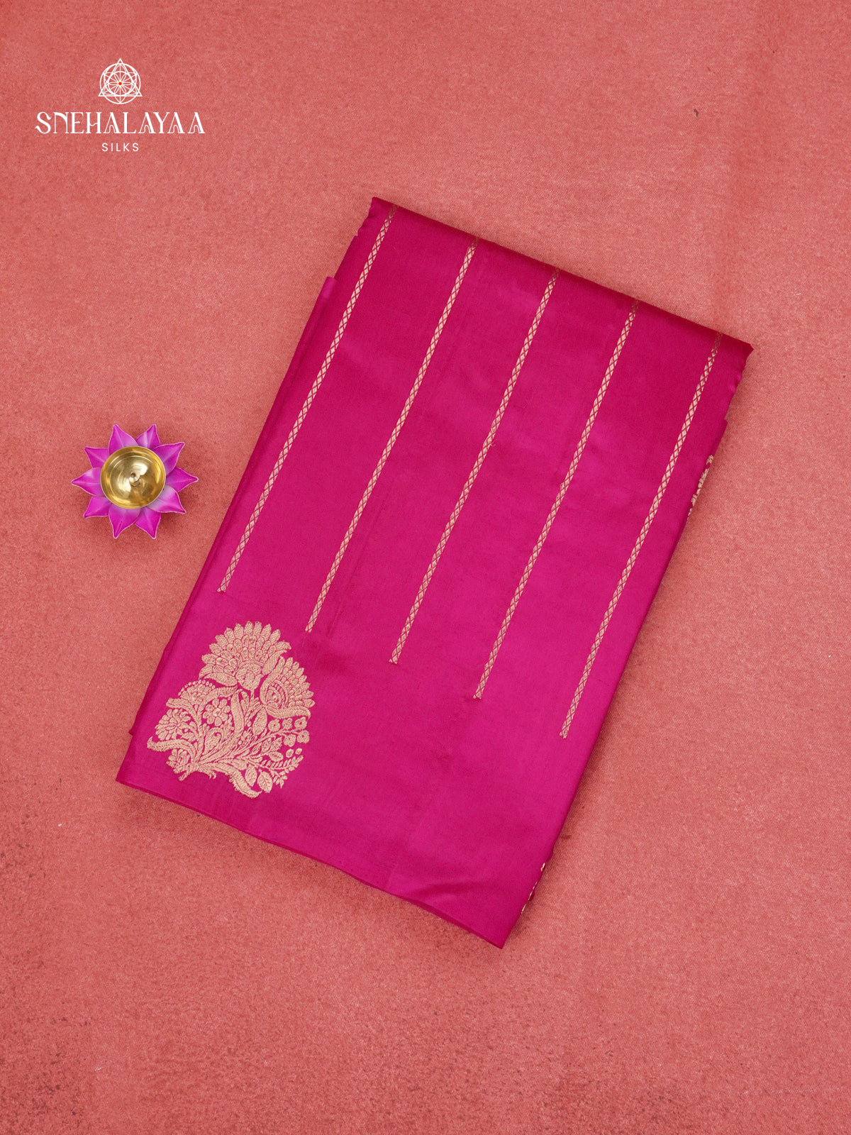 Rani Pink Banaras Poona Silk Saree
