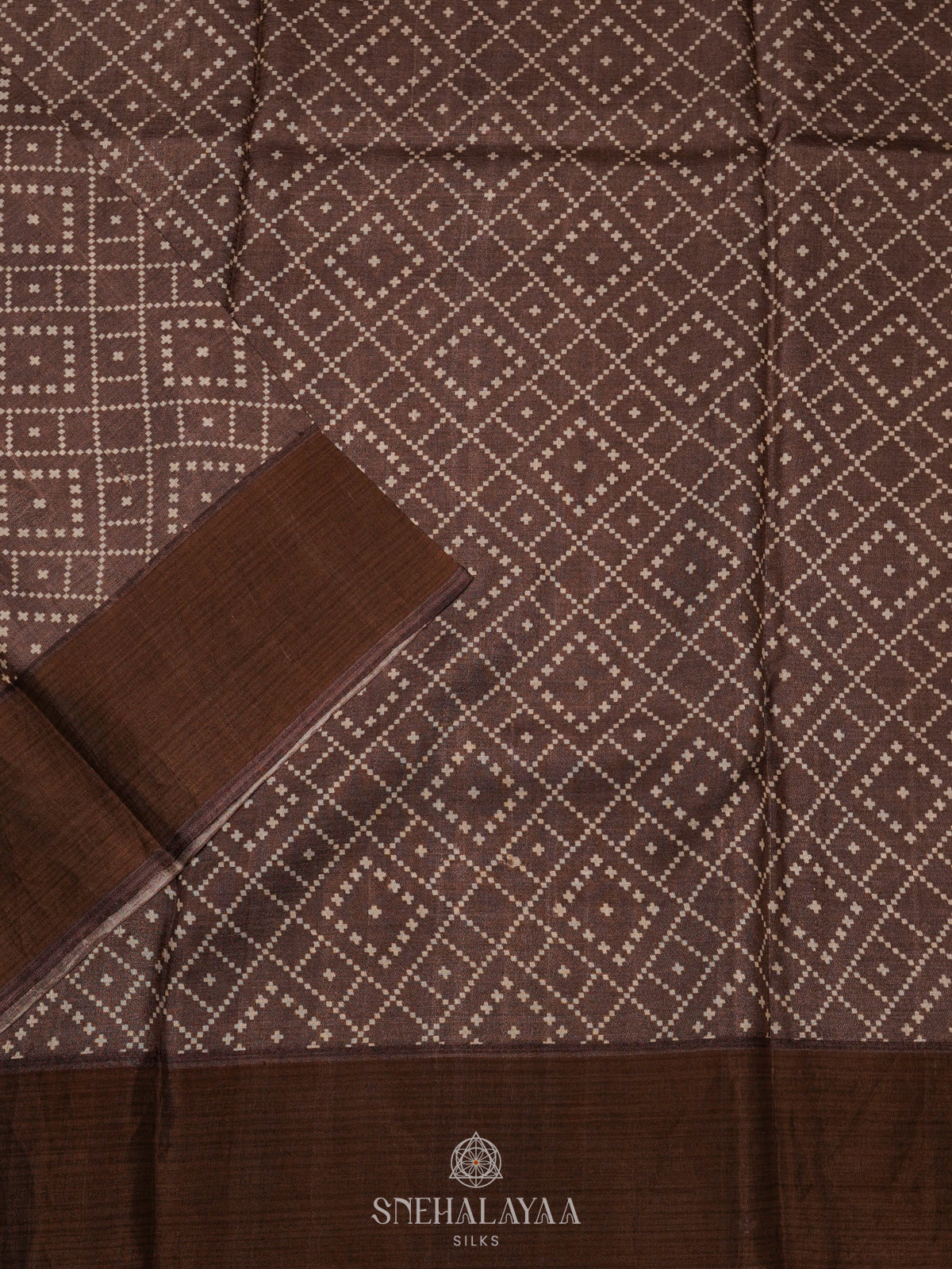 Brown Tussar Saree