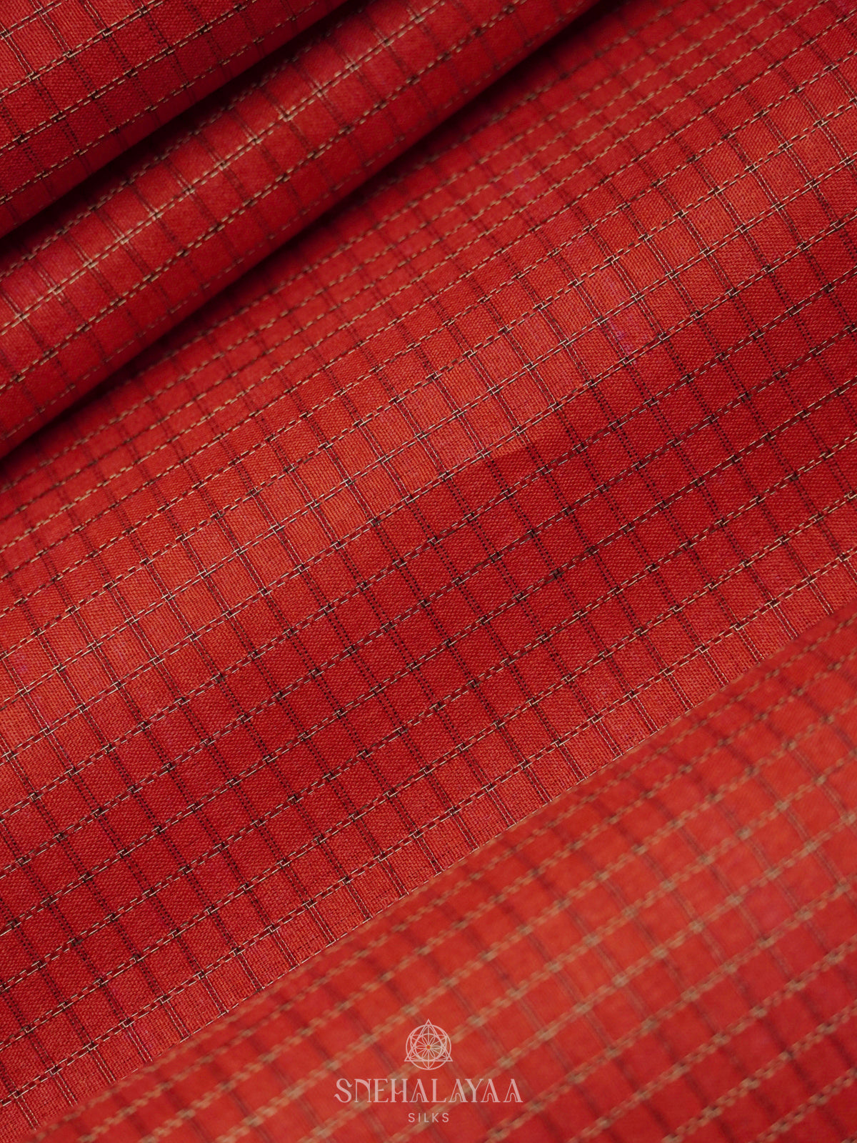 Red Tussar Saree