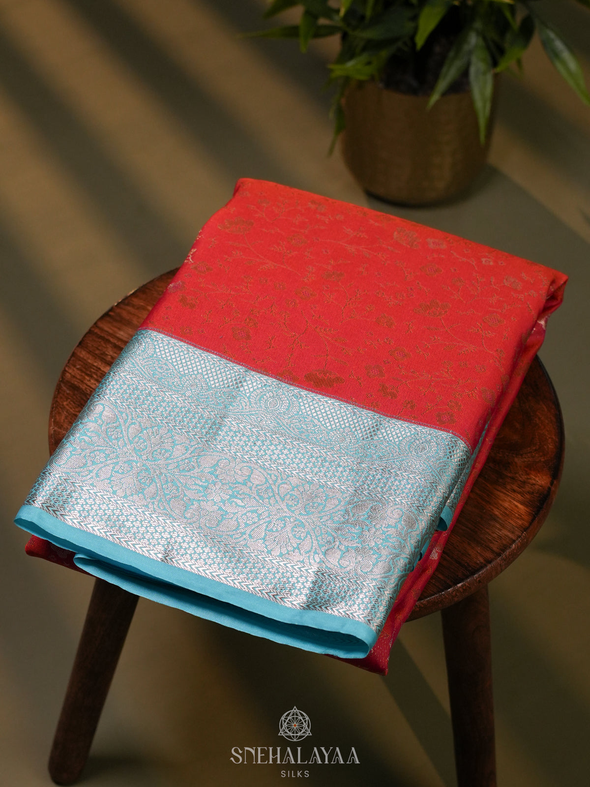 Orange Art Silk Saree