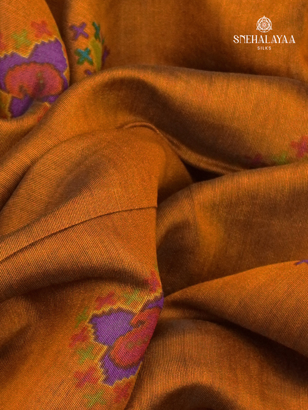 Rust Orange Chanderi Saree