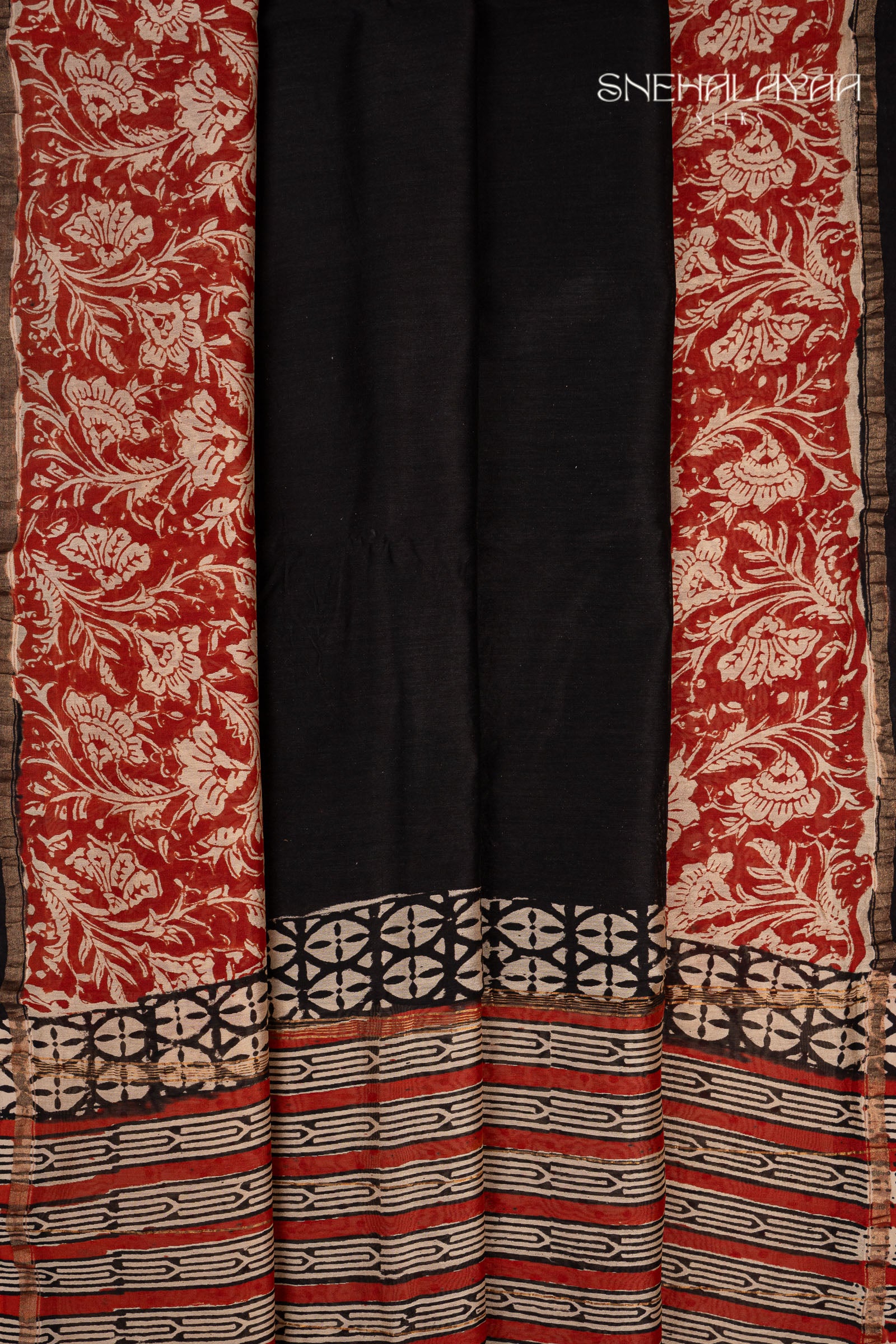 Black Chanderi Saree