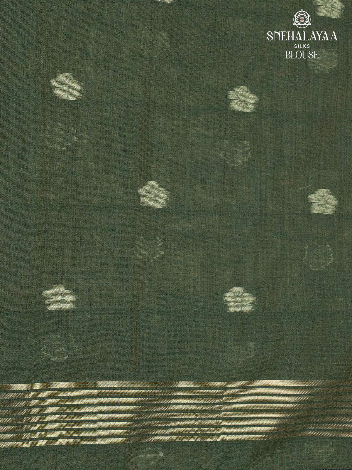 Olive Green Munga Cotton Saree