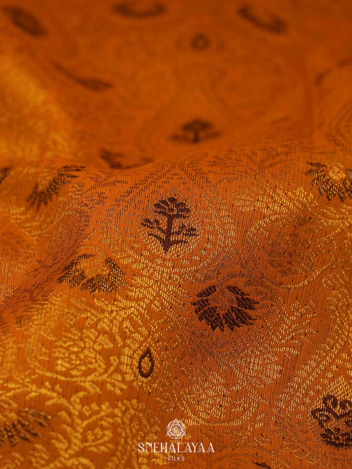 Orange Art Silk Saree