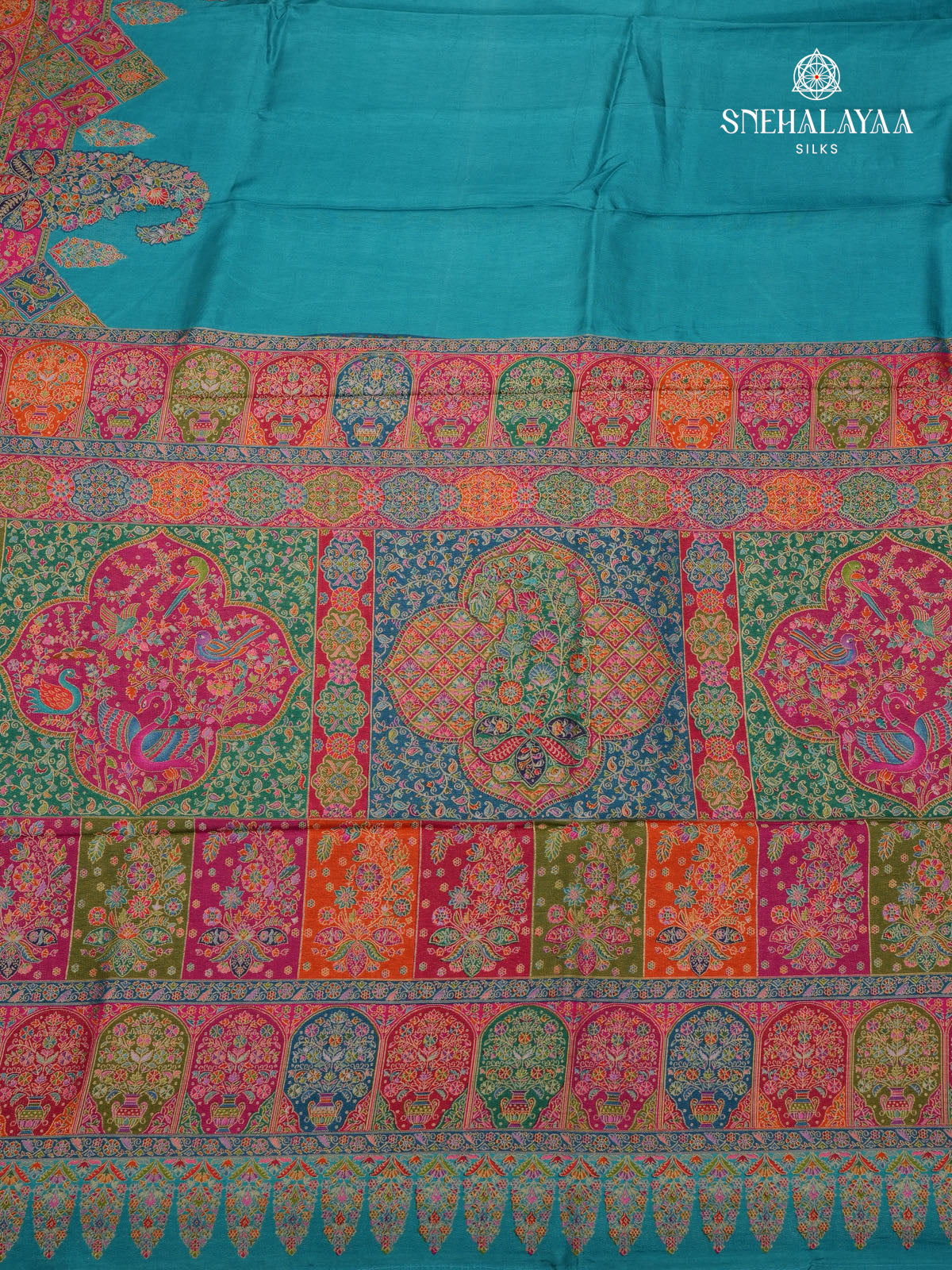 Sky Blue Banaras Silk Saree