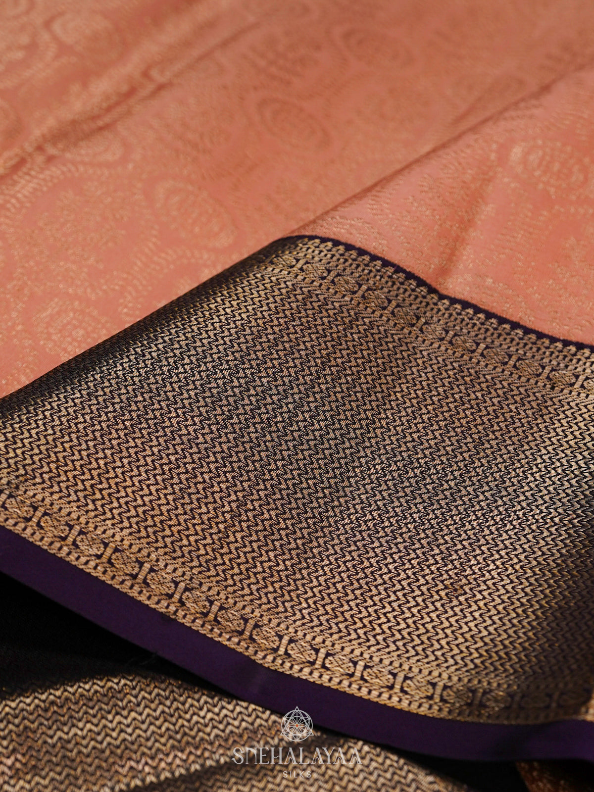 Peach Kanjivaram Silk Saree