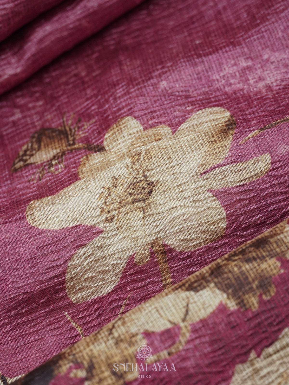 Mauve Pink Tussar Saree