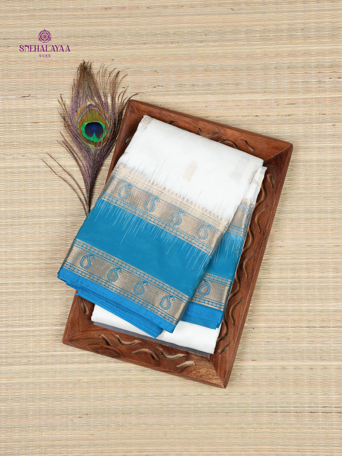 White Kanjivaram Silk Saree