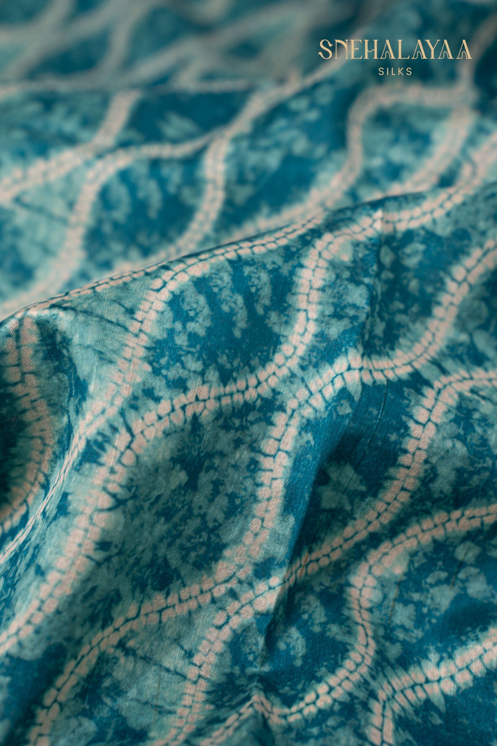 Ocean Blue Raw Silk Saree