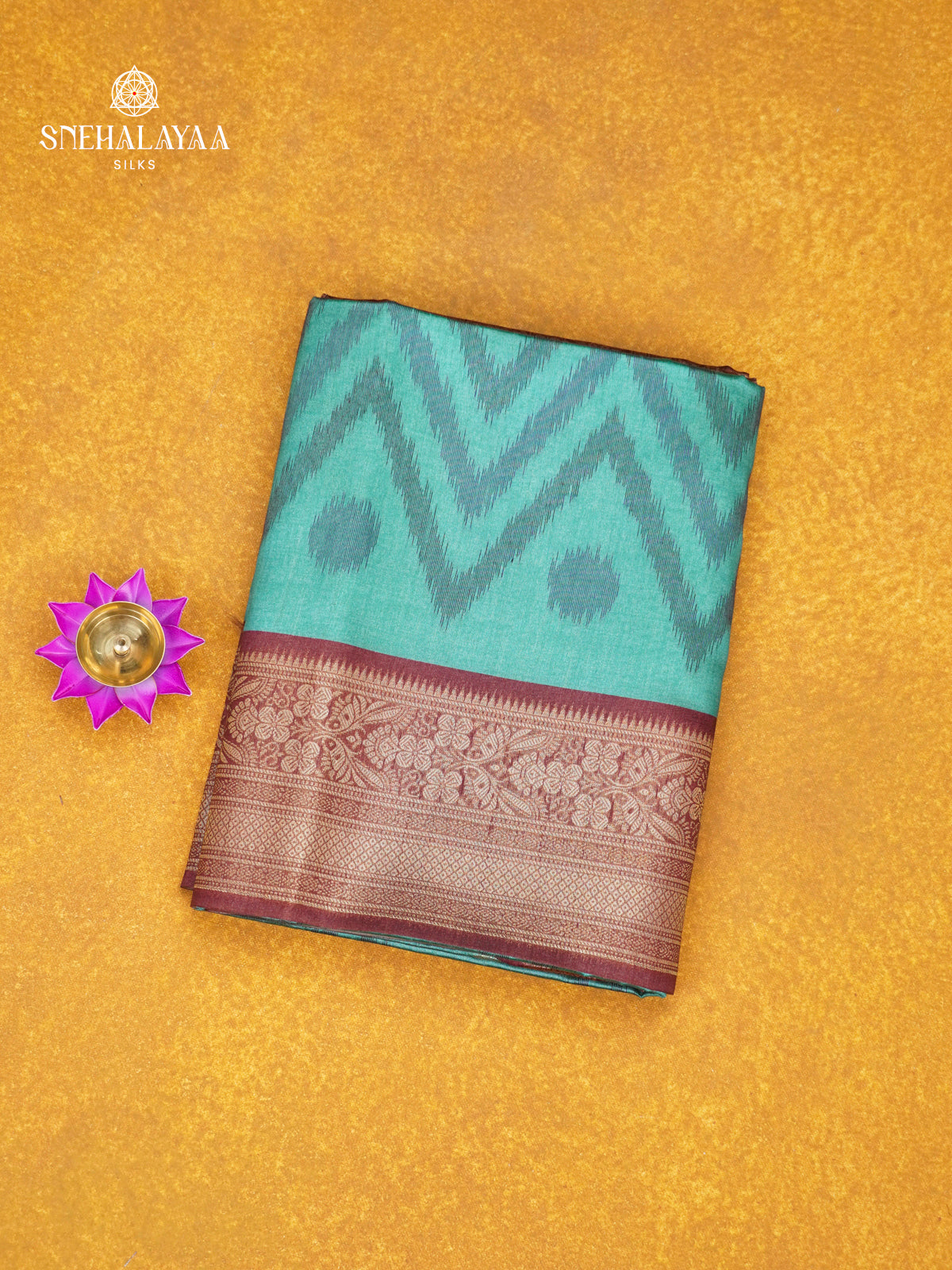 Teal Green Jute Saree