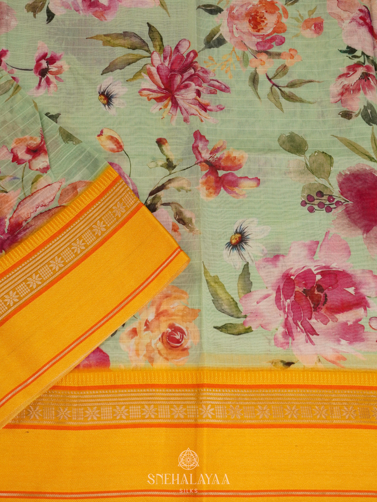 Pale Green Chanderi Saree