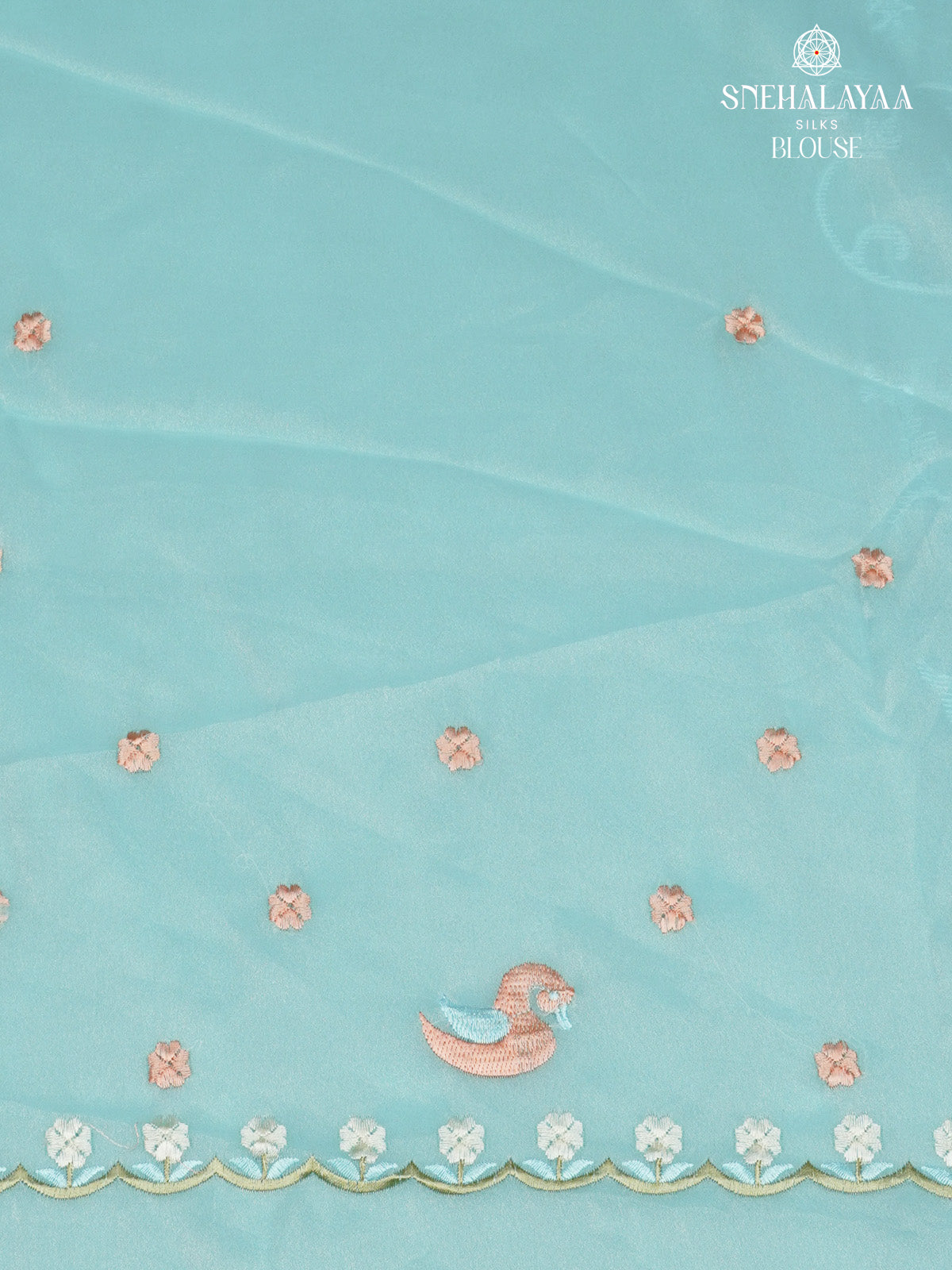 Blue Embroidery Designer Saree