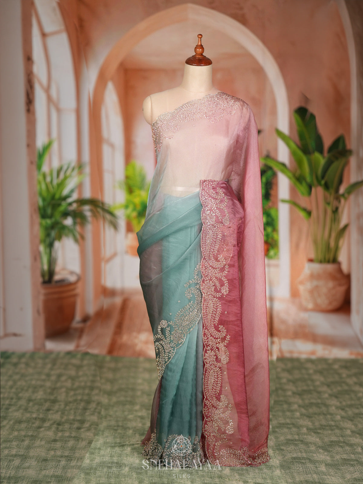 Pink Designer Saree