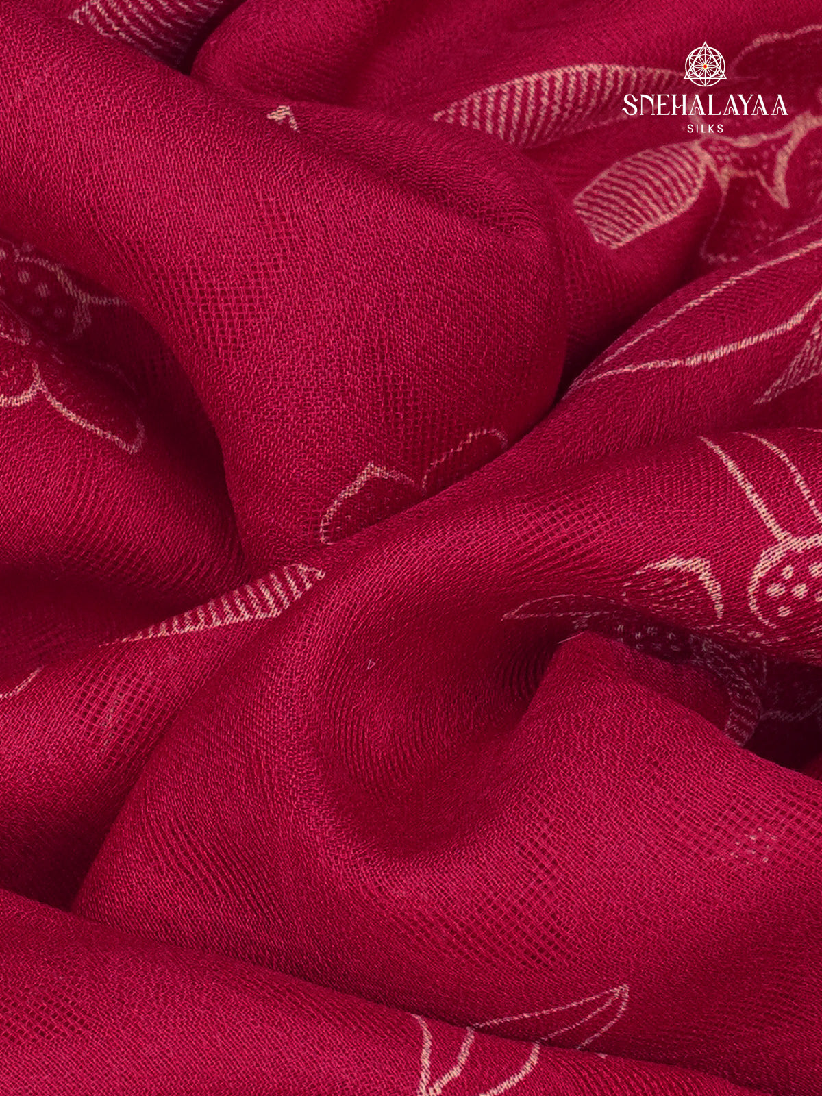 Rani Pink Printed Matka Saree