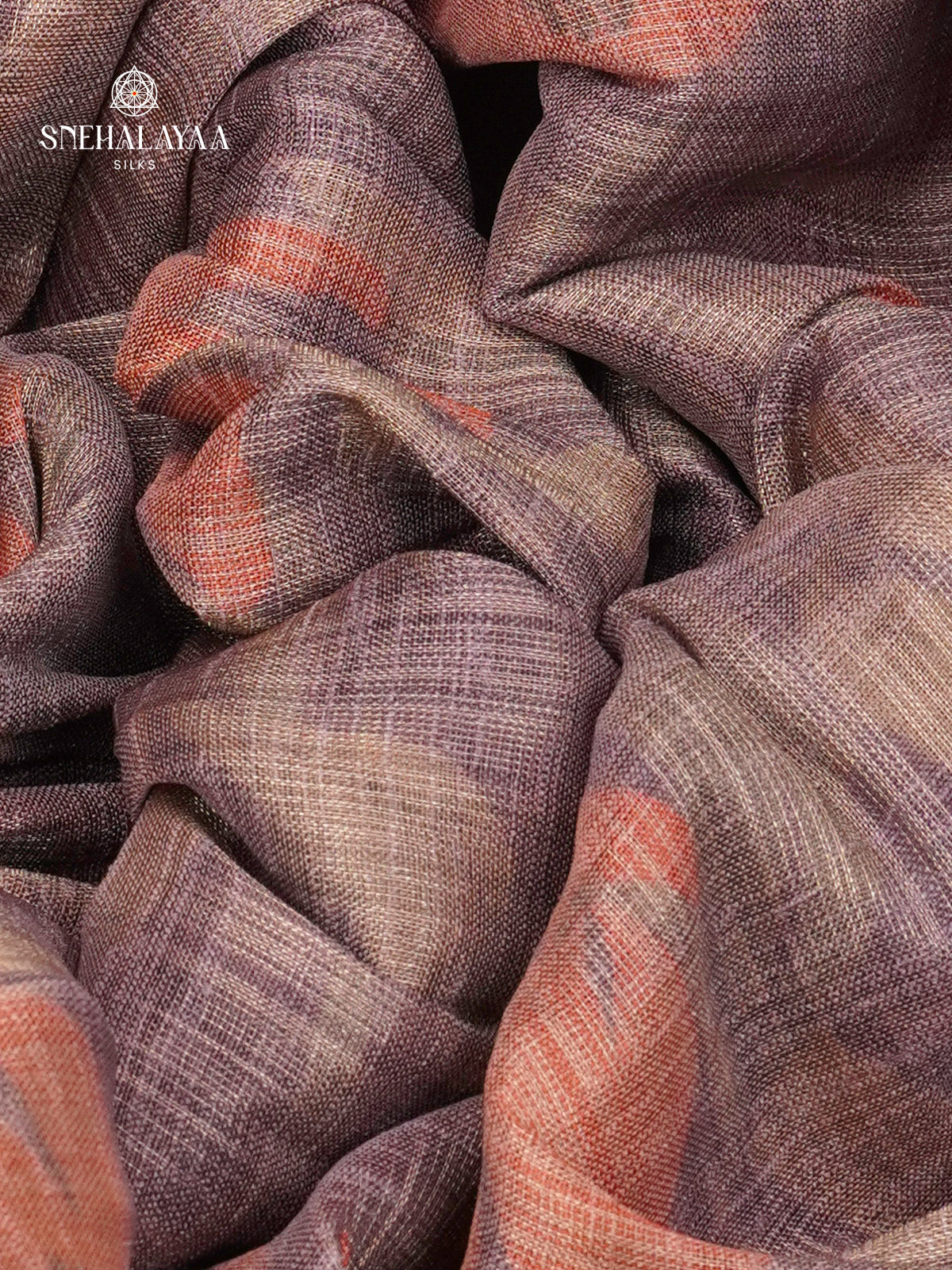 Purple Linen Tissue Saree