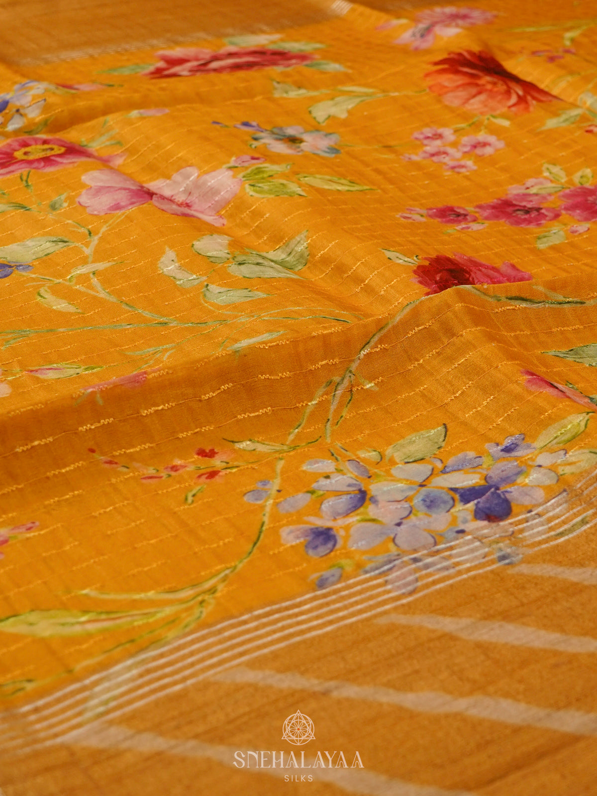 Yellow Tussar Saree