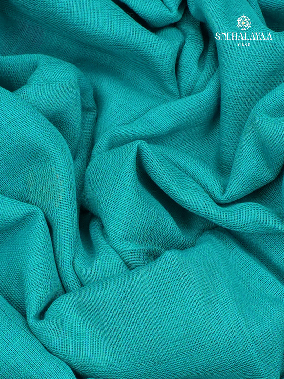 Ocean Blue Khadi Cotton Saree