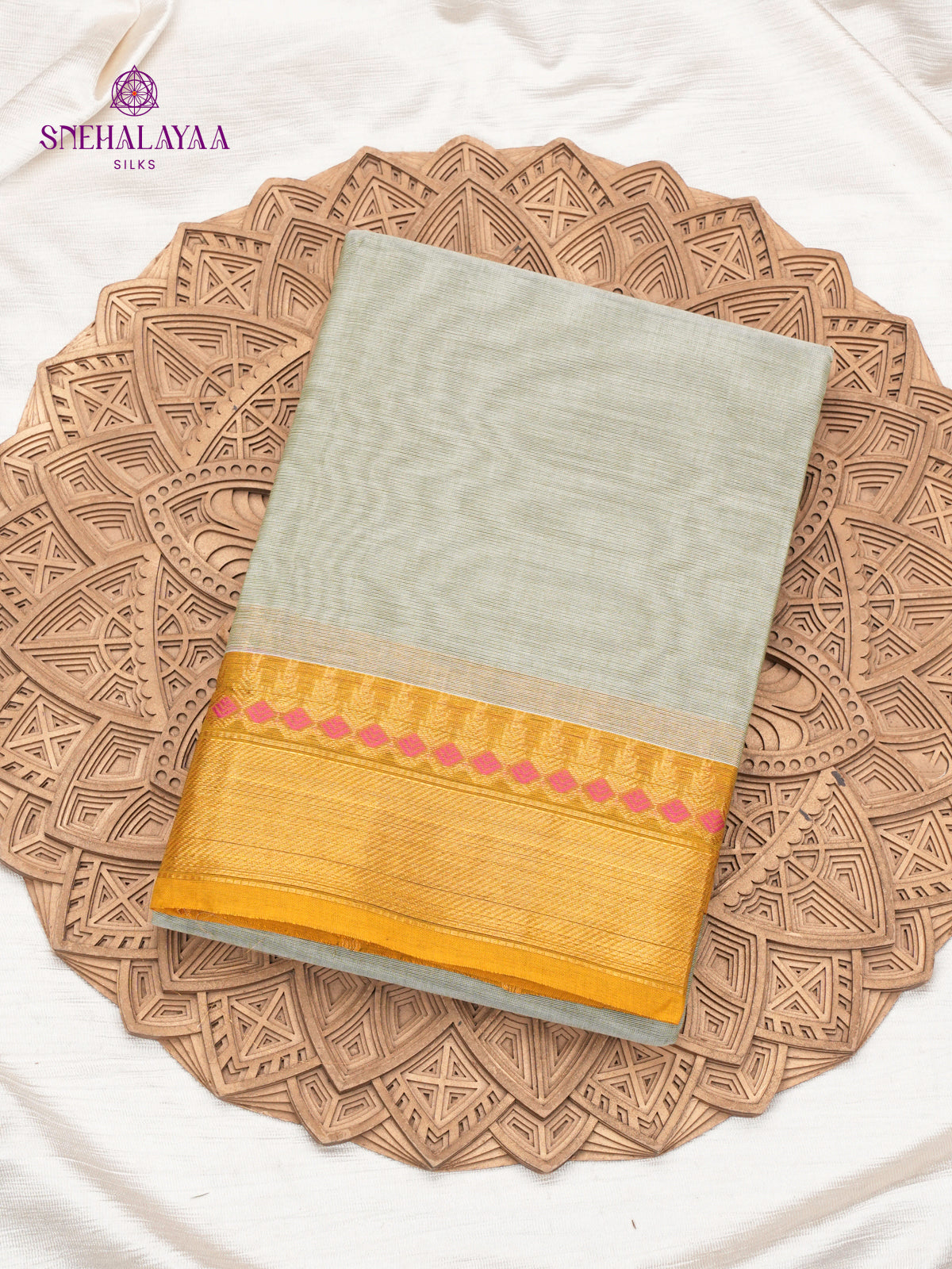 White Chettinad Cotton Saree