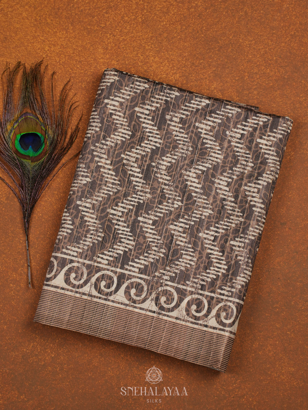 Brown Tussar Saree