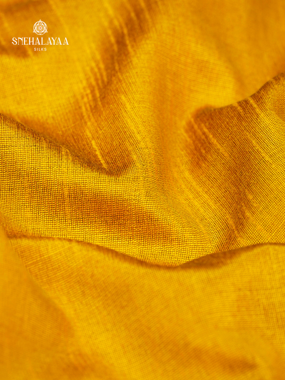 Mango Yellow Dupion Silk Saree