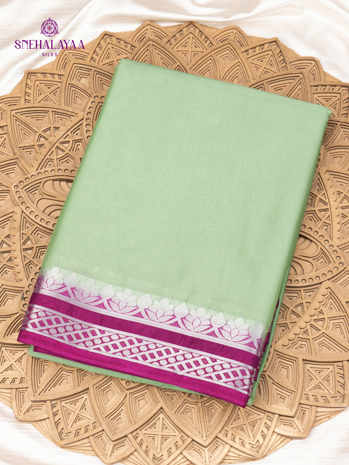 Sage Green Mysore Silk Saree