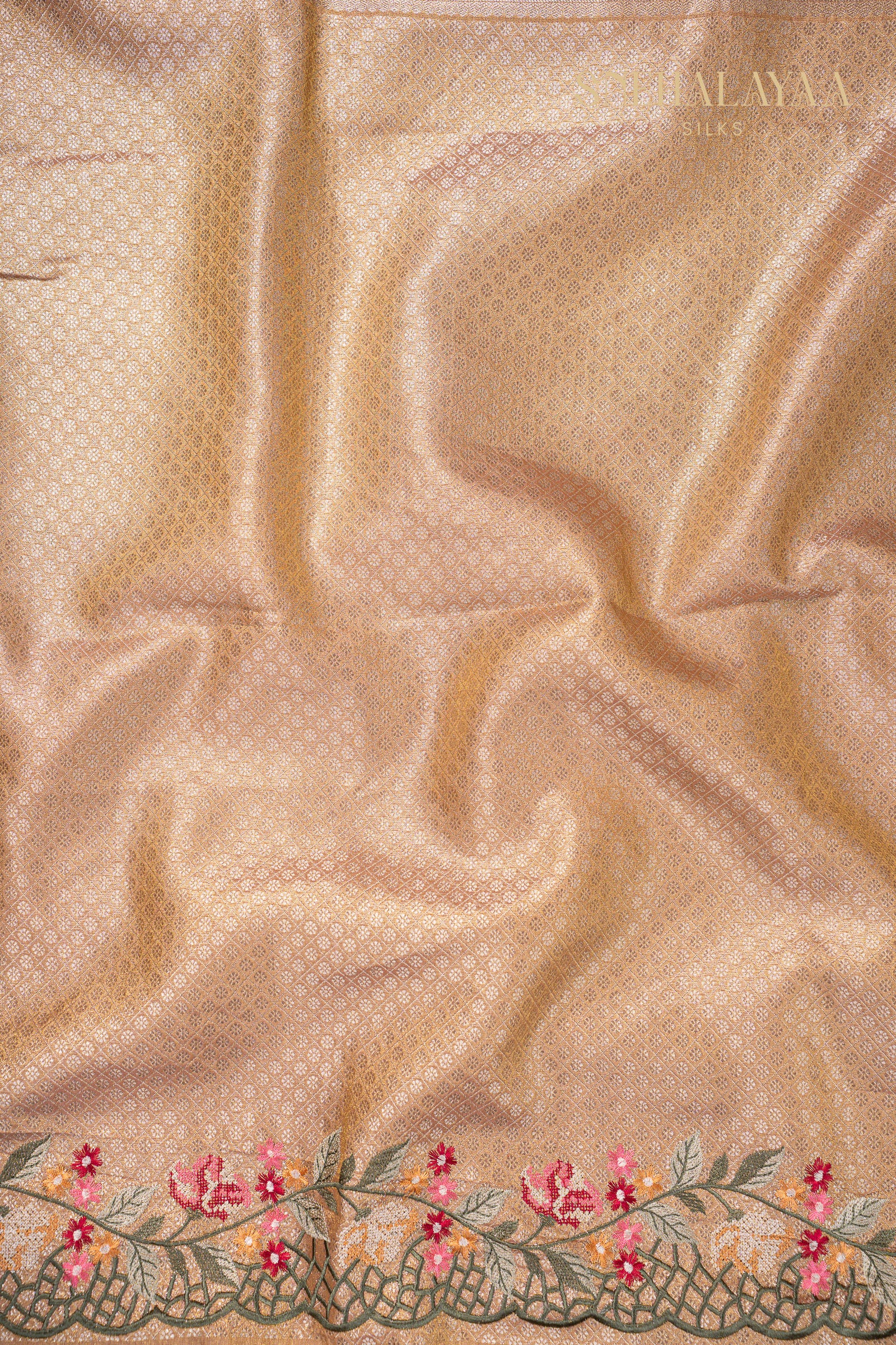 Beige Banaras Tissue Saree